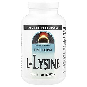 L-Lisina 500 mg 200 Cápsulas - Source Naturals