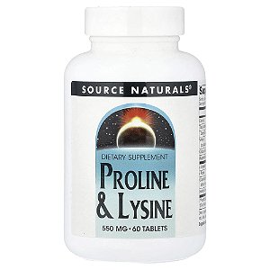Prolina e Lisina 60 Comprimidos - Source Naturals