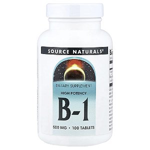 Vitamina B1 Alta Potência 500 mg 100 Comprimidos - Source Naturals