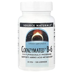 Vitamina B6 Coenzimada P-5-P 25 mg 120 Pastilhas Sublinguais - Source Naturals