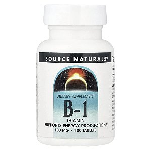 Vitamina B1 Tiamina 100 mg 100 Comprimidos - Source Naturals