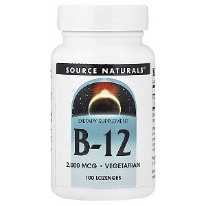 Vitamina B12 2.000 mcg 100 Pastilhas Sublinguais - Source Naturals