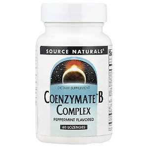 Complexo B Coenzimado Sabor Hortelã-Pimenta 60 Pastilhas Sublinguais - Source Naturals