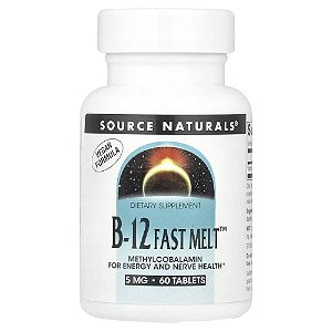 Vitamina B12 Fast Melt 5.000 mcg 60 Comprimidos Sublinguais - Source Naturals