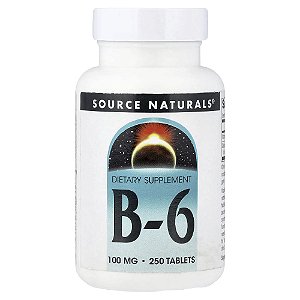 Vitamina B6 Piridoxina 100 mg 250 Comprimidos - Source Naturals