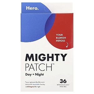 Adesivos Hidrocoloides para Acne Mighty Patch Day & Night 36 Adesivos - Hero Cosmetics
