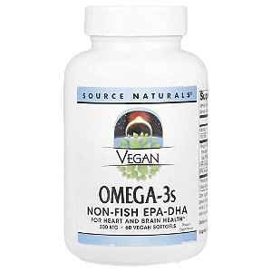 Ômega-3 Vegano EPA e DHA 300 mg 60 Softgels Veganas - Source Naturals
