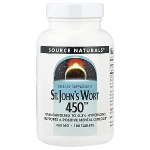 Erva-de-São-João 450 mg 180 Comprimidos - Source Naturals