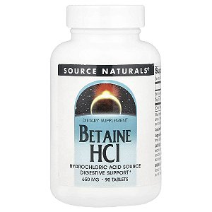 Betaína HCl 90 Comprimidos - Source Naturals