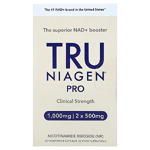Nicotinamida Ribosídeo Pro 500 mg 60 Cápsulas Veganas - True Niagen