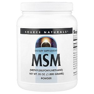MSM Enxofre Orgânico em Pó 1000 g - Source Naturals
