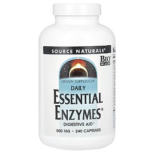 Enzimas Digestivas Essential Enzymes 500 mg 240 Cápsulas - Source Naturals