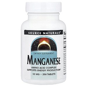 Manganês 10 mg 250 Comprimidos - Source Naturals
