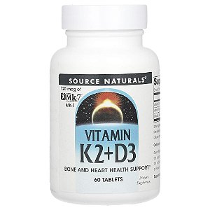 Vitamina K2 e Vitamina D3 60 Comprimidos - Source Naturals