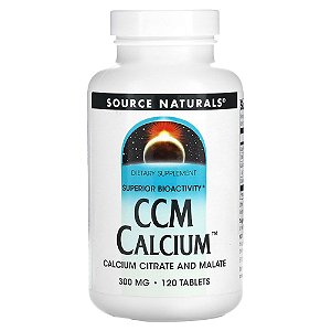 Cálcio CCM 300 mg 120 Comprimidos - Source Naturals