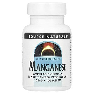 Manganês 10 mg 100 Comprimidos - Source Naturals
