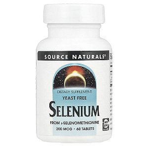 Selênio Sem Levedura 200 mcg 60 Comprimidos - Source Naturals