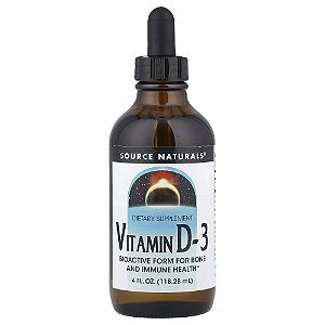 Vitamina D3 Líquida 1000 UI 118 ml - Source Naturals