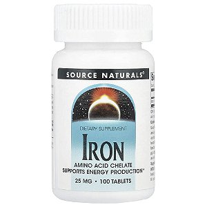 Ferro 25 mg 100 Comprimidos - Source Naturals