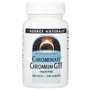 Cromo GTF Chromemate 200 mcg 240 Comprimidos - Source Naturals
