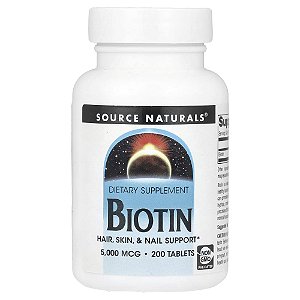 Biotina 5000 mcg 200 Comprimidos - Source Naturals