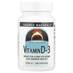 Vitamina D3 2000 UI 50 mcg 200 Softgels - Source Naturals