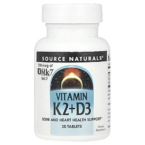 Vitamina K2 e Vitamina D3 30 Comprimidos - Source Naturals