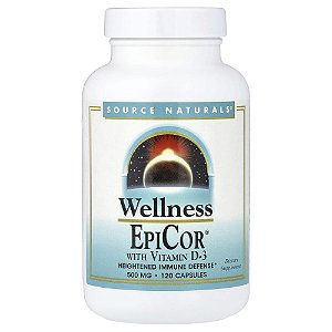 EpiCor com Vitamina D3 500 mg 120 Cápsulas - Source Naturals