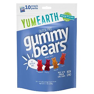 Ursinhos de Goma Sem Glúten Morango Cereja Manga Pêssego 10 Pacotes 20 g Cada - YumEarth