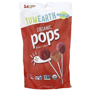 Pirulitos Orgânicos Sabores Sortidos 14 Pirulitos Embalados Individualmente 87 g - YumEarth