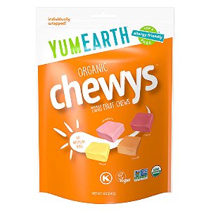 Chewys Orgânicos Balas Mastigáveis de Frutas 142 g - YumEarth