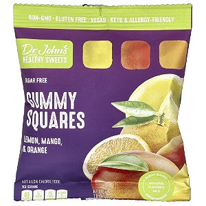 Quadrados de Goma Sem Açúcar Limão Manga e Laranja 50 g - Dr. John's Healthy Sweets