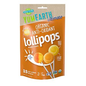 Ultimate Pirulitos Antioxidantes Orgânicos Manga Laranja Limão-Siciliano 15 Pirulitos 93 g (94 g) - YumEarth