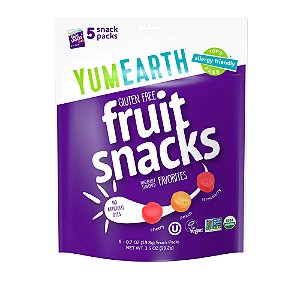 Lanches de Frutas Sem Glúten Favoritos 5 Pacotes 20 g Cada - YumEarth