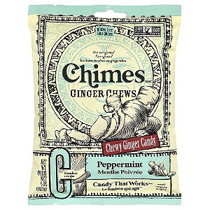 Balas Mastigáveis de Gengibre Hortelã-pimenta 142 g - Chimes