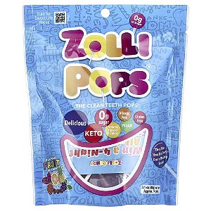 Pirulitos para Dentes Limpos Deliciosos Sabores de Frutas Aproximadamente de 13 a 15 Pirulitos 88 g - Zollipops