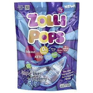 Pirulitos para Dentes Limpos Uva + Framboesa Azul Aprox. 23 a 25 pirulitos 147 g - Zollipops