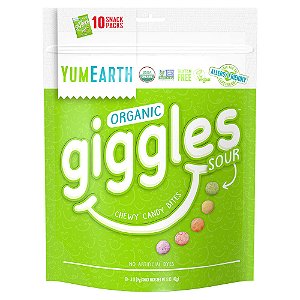 Gomas Azedas Organic Giggles 10 Pacotes de Lanche 14 g Cada - YumEarth