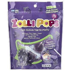 Os Pirulitos para Dentes Limpos Uva 15 ZolliPops 87 g - Zollipops