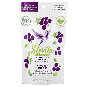 Naturals Balas Duras sem Açúcar Uva Gloriosa 85 g - Stevita