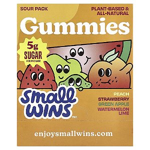 Gomas Sabor Amargo Pêssego Morango Maçã Verde Melancia-Limão 6 Pacotes 50 g Cada - Enjoy Small Wins