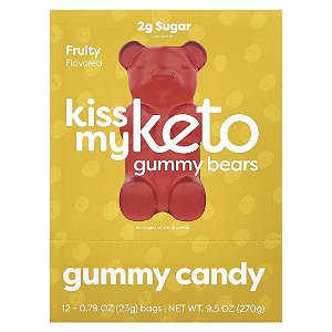 Ursinhos de Gomas Cetogênicas Frutadas 12 Saquinhos 23 g Cada - Kiss My Keto