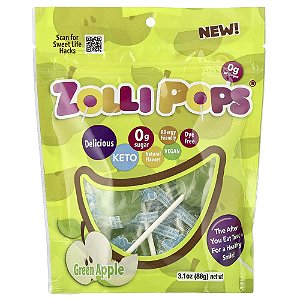 Pirulitos para Dentes Limpos Maçã Verde 88 g - Zollipops