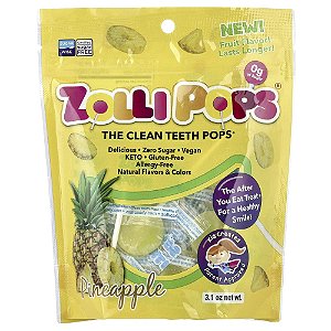 Pirulitos para Dentes Limpos Abacaxi 88 g - Zollipops