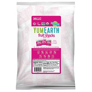 Lanches de Frutas Sem Glúten Frutas Tropicais 35 Pacotes 20 g Cada - YumEarth
