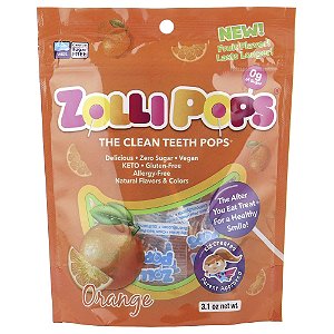 Pirulitos para Dentes Limpos Laranja 88 g - Zollipops