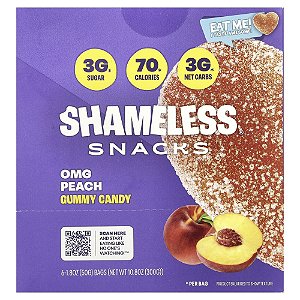 Gomas OMG Pêssego 6 Sacos 50 g Cada - Shameless Snacks