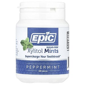 Balas de Xilitol Hortelã-Pimenta Sem Açúcar 180 Unidades - Epic Dental