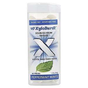 Balas de Xilitol Hortelã-Pimenta 60 Unidades 36 g - Xyloburst