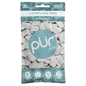 Goma de Mascar Menta Wintergreen Sem Açúcar 55 Unidades 77 g - The PUR Company